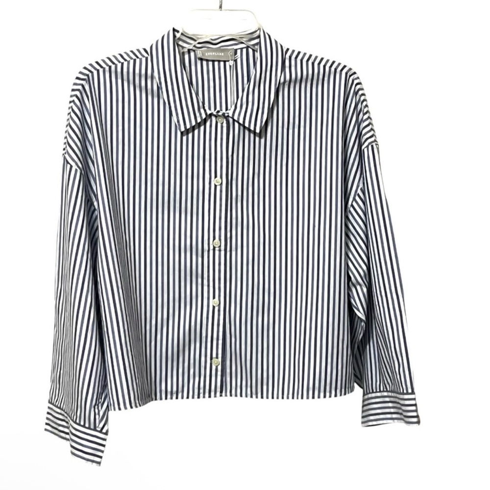 Everlane Boxy Striped Button Front Shirt Size XXS New - Picture 3 of 11
